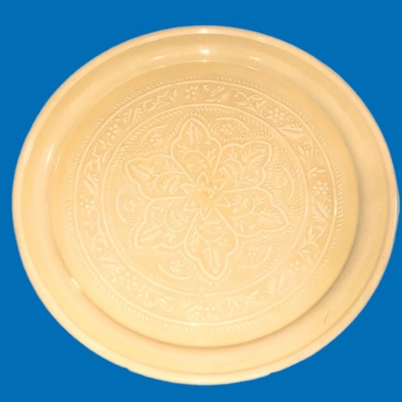 GIANT Holiday Tin Ceiling Metal Coffee Serving Tray  Embossed Round Serving Tray - Picture 7 of 11